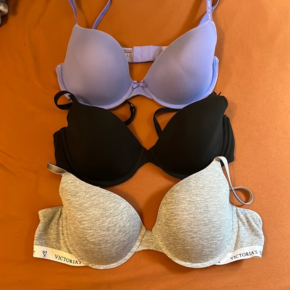 Victoria’s Secret cotton lightly lined Demi bras - set of 3. 38C.